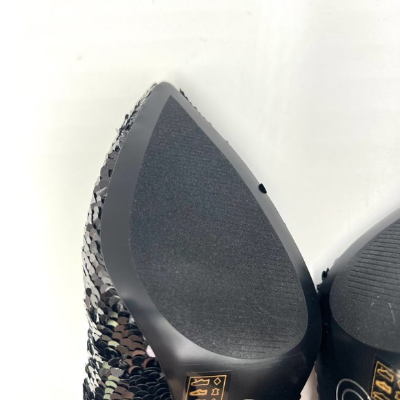 Chinese Laundry Size 6.5 Black Sequin Point Toe Stiletto Heel Dress Pumps Shoes - Picture 11 of 16